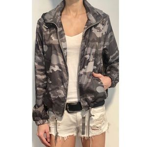 Grey camo windbreaker jacket